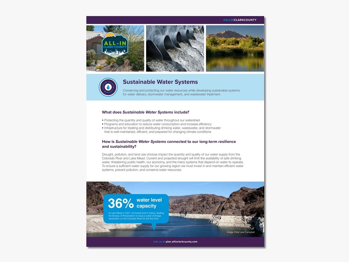 Hoja informativa integral del condado de Clark: Sistemas de agua sostenibles