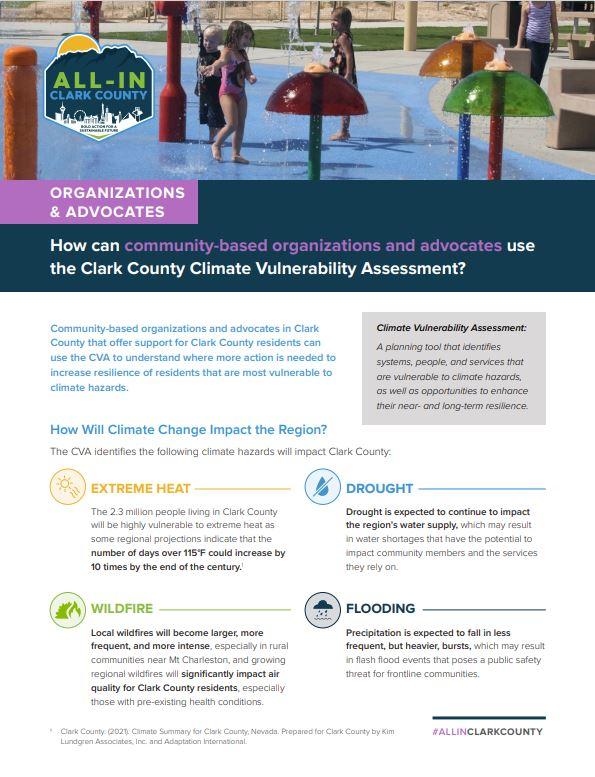 Climate Vulnerability Assessment Takeaways for Organizations and Advocates Factsheet