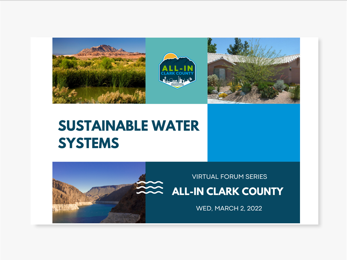 Virtual Forum: Sustainable Water Systems